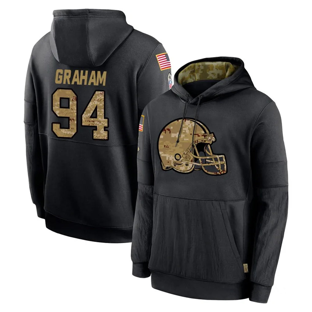 C.Browns #94 Mason Graham Player Black Salute to Service Pullover Hoodies Limited Jdoa Stitched Jerseys