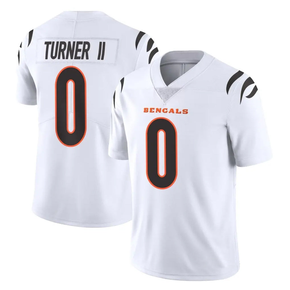 C.Bengals #0 DJ Turner II Player White Vapor Untouchable Limited Home Game Jdoa Stitched Jerseys