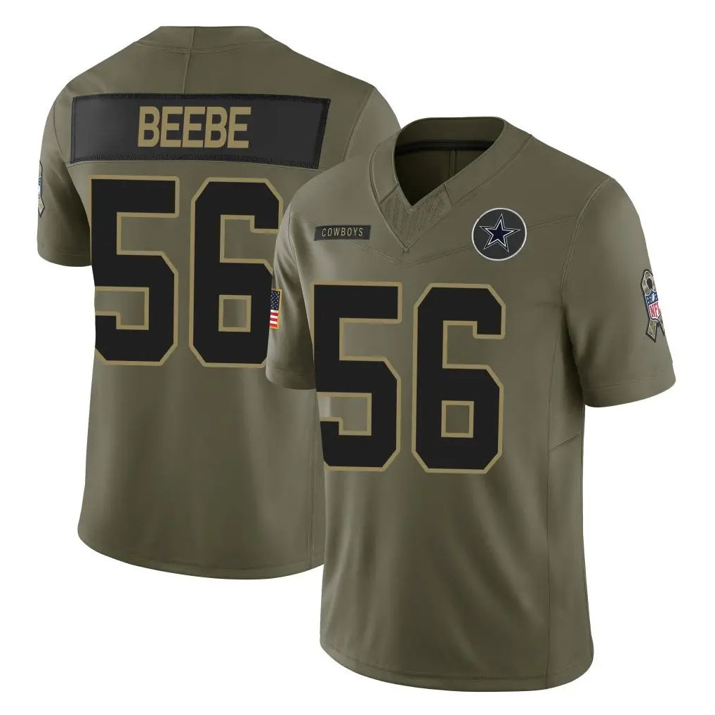 D.Cowboys #56 Cooper Beebe Player Olive 2025 Salute to Service Limited Home Game Jdoa Stitched Jerseys