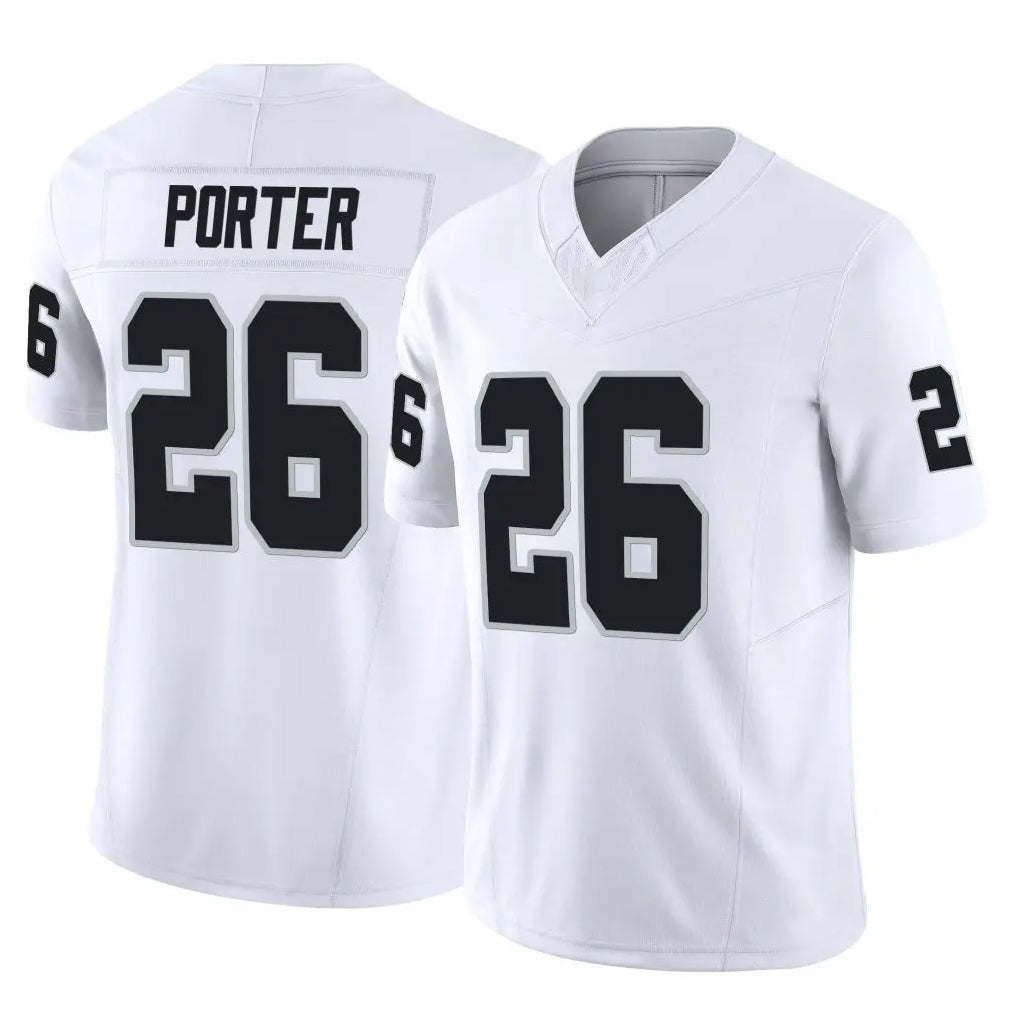 LV.Raiders #26 Darien Porter White Limited Vapor F.U.S.E. Home Game Stitched Jerseys