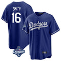 LA.Dodgers #16 Will Smith Player Royal World Series Meet Game Jdoa Stitched Jerseys