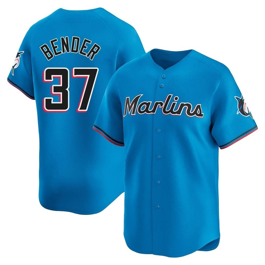 M.Marlins #37 Anthony Bender Player Blue Home Limited Jdoa Stitched Jerseys