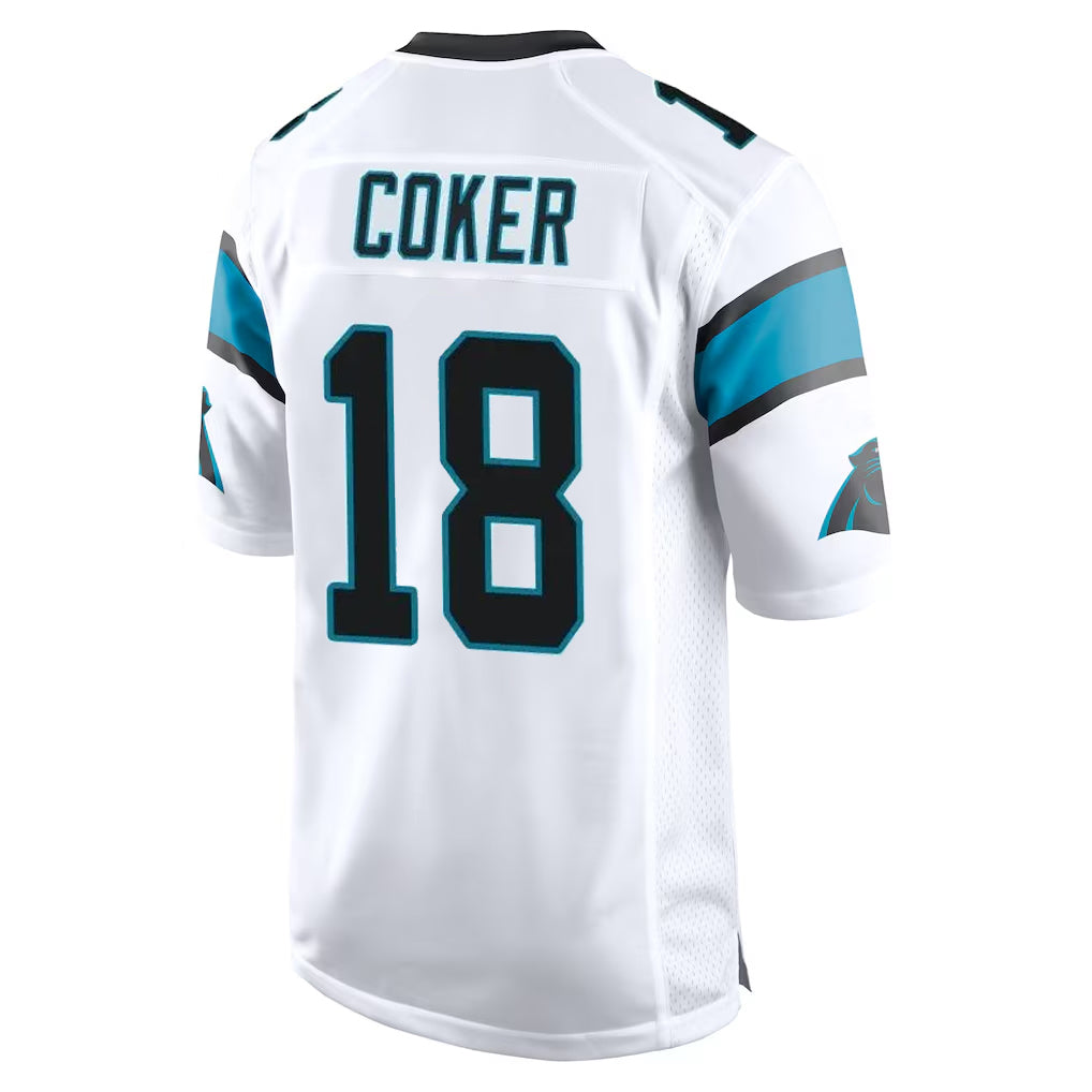 C.Panthers #18 Jalen Coker Player White Game Jdoa Stitched Jerseys