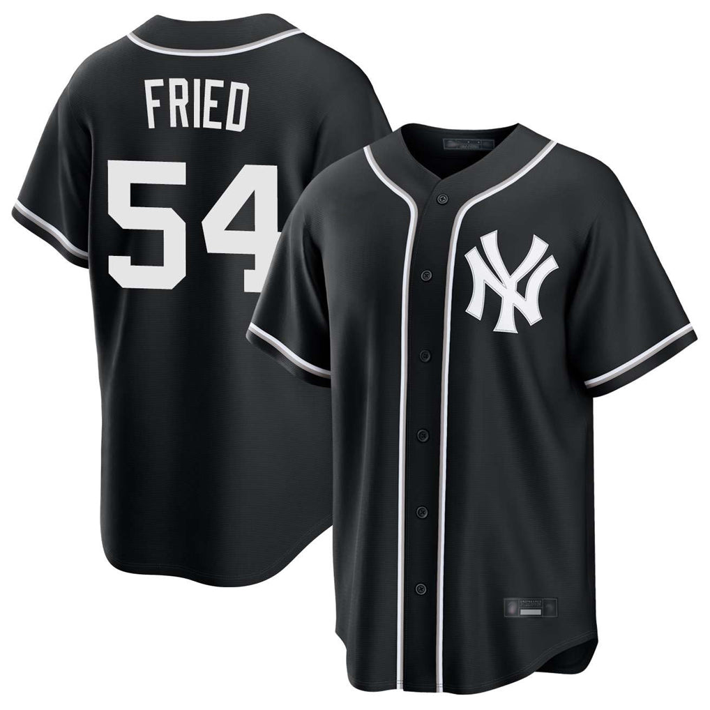 NY.Yankees #54 Max Fried Player Black Out Game Jdoa Stitched Jerseys