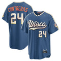 M.Brewers #24 William Contreras Player Blue 2026 City Connect Home Game Jdoa Stitched Jerseys