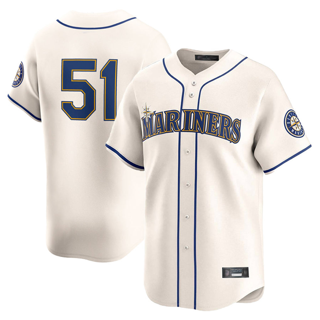 S.Mariners #51 Ichiro Suzuki Player Cream Home Limited Jdoa Stitched Jerseys