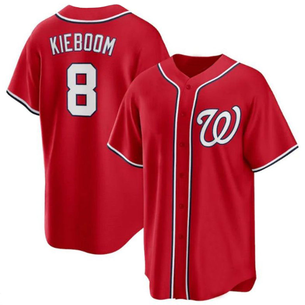 W.Nationals #8 Carter Kieboom Player Red Replica Game Jdoa Stitched Jerseys