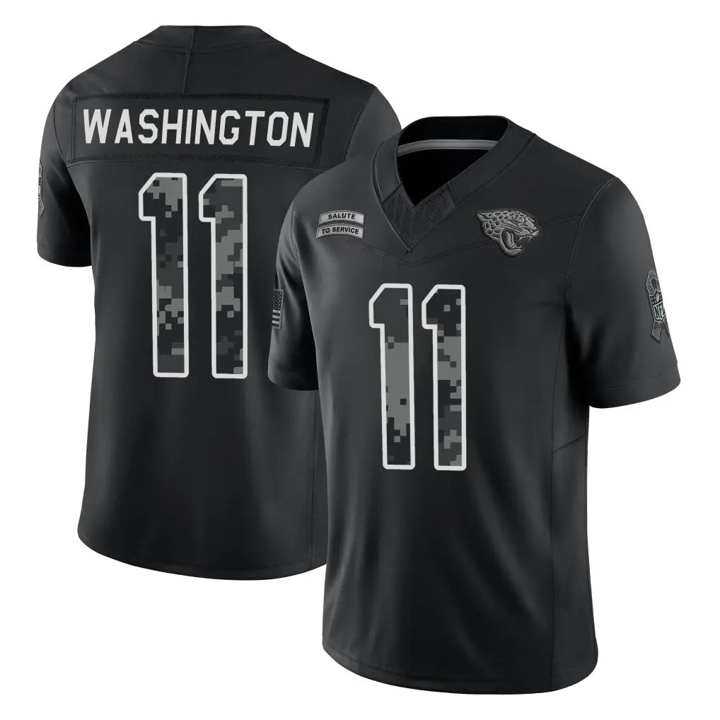 J.Jaguars #11 Parker Washington Player Black Limited 2026 Salute to Service Home Game Jdoa Stitched Jerseys