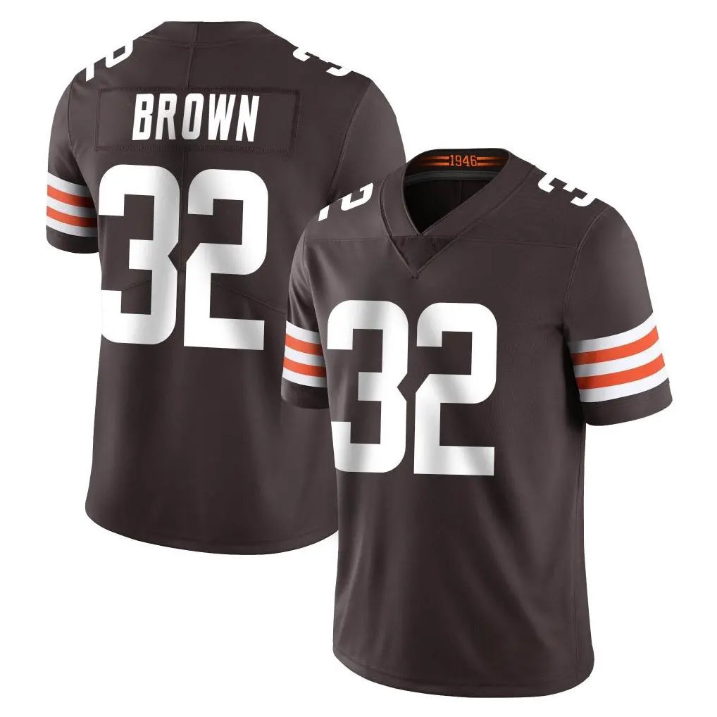 C.Browns #32 Jim Brown Player Brown Color Vapor Untouchable Limited Home Game Jdoa Stitched Jerseys