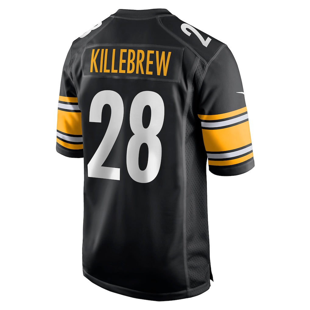 Jdoa P.Steelers #28 Miles Killebrew Black Game Jersey