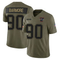 NE.Patriots #90 Christian Barmore Player Olive 2025 Salute To Service Limited Jdoa Stitched Jerseys