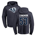 LA.Rams #53 Nate Landman Player Navy Pullover Hoodie Limited Game Jdoa Stitched Jerseys