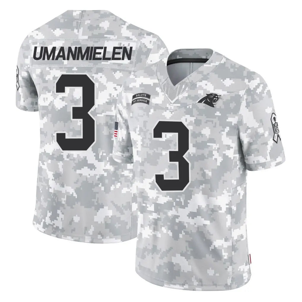 C.Panthers #3 Princely Umanmielen Player Arctic Camo Salute to Service Limited Game Jdoa Stitched Jerseys