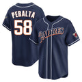 S.Diego Padres #58 Wandy Peralta Player Navy Cooperstown Collection Limited Home Jdoa Stitched Jerseys