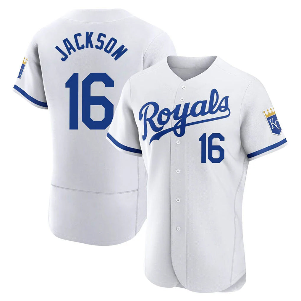 KC.Royals #16 Bo Jackson Player White Limited Elite Home Game Jdoa Stitched Jerseys