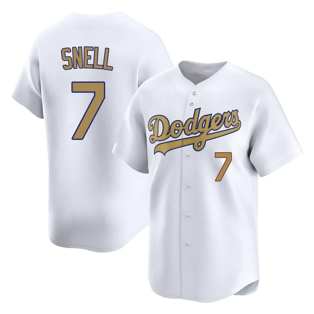 LA.Dodgers #7 Blake Snell Player Gold Collection Limited Home Jdoa Stitched Jerseys