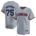 C.Guardians #75 Connor Brogdon Player Gray Road Limited Home Game Jdoa Stitched Jerseys