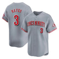 C.Reds #3 Ke'Bryan Hayes Player Gray Home Limited Jdoa Stitched Jerseys