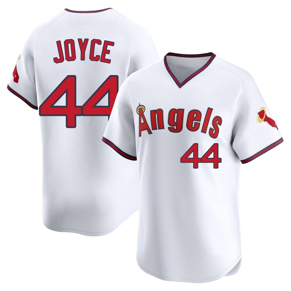 LA.Angels #44 Ben Joyce Player White T-shirt Home Limited Jdoa Stitched Jerseys