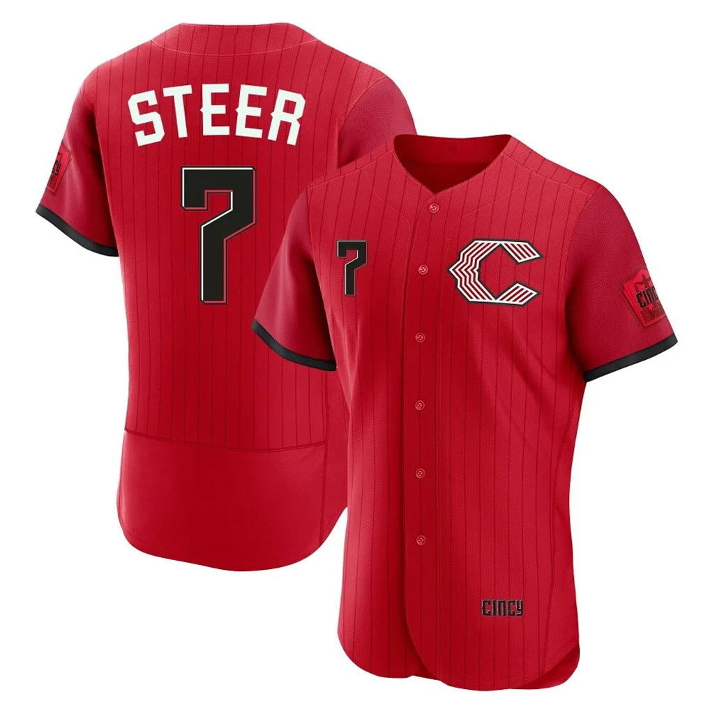 C.Reds #7 Spencer Steer Player Red 2026 City Connect Limited Elite Home Jdoa Stitched Jerseys