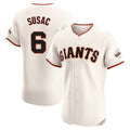 SF.Giants #6 Daniel Susac Player Cream Home Limited Elite Jdoa Stitched Jerseys