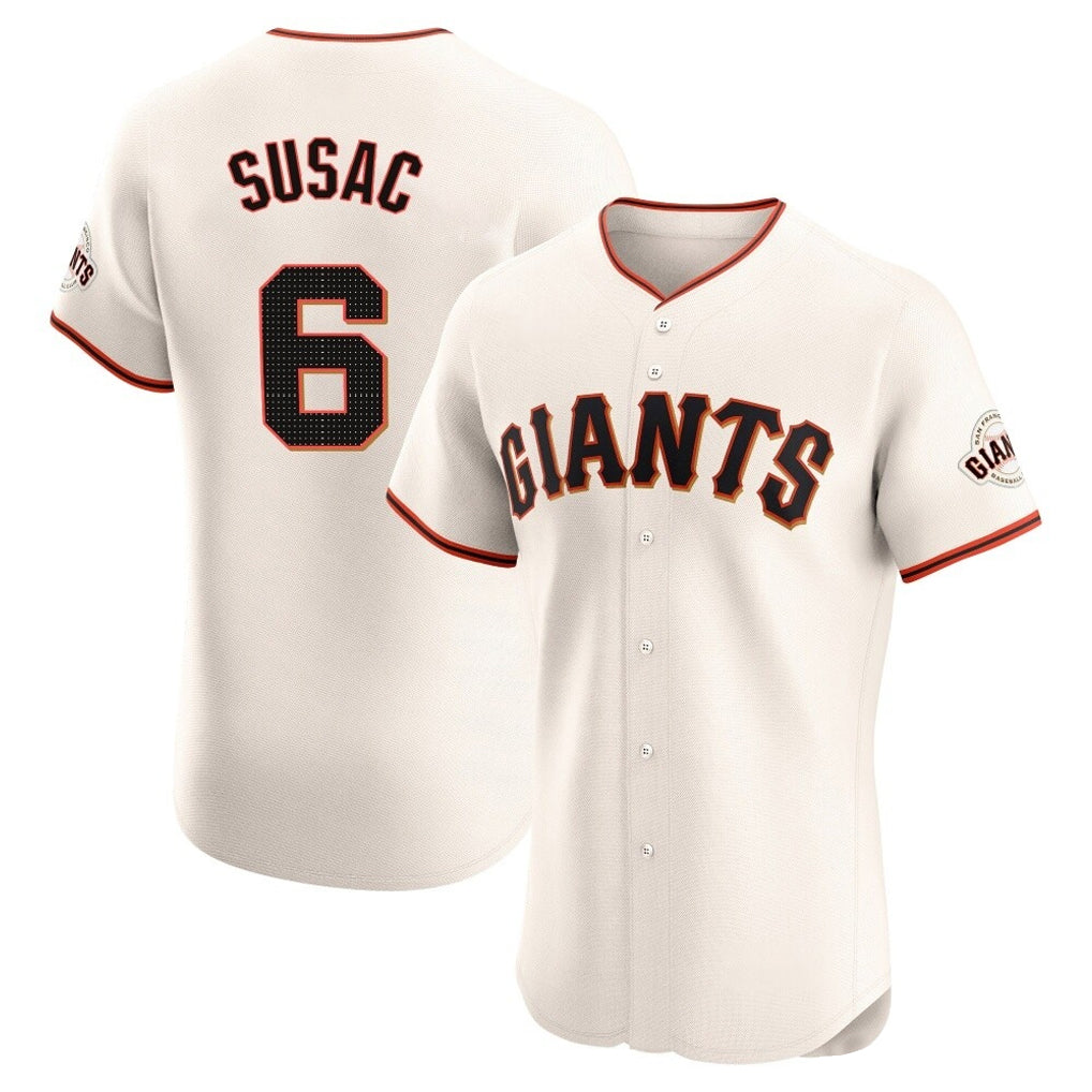 SF.Giants #6 Daniel Susac Player Cream Home Limited Elite Jdoa Stitched Jerseys