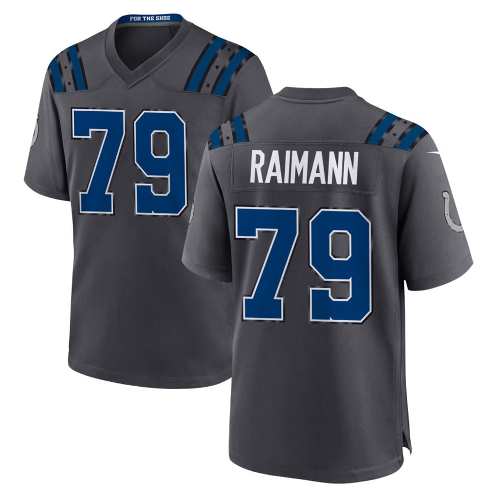 IN.Colts #79 Bernhard Raimann Player Anthracite 2026 Rivalries Collection Home Game Hdoa Stitched Jerseys