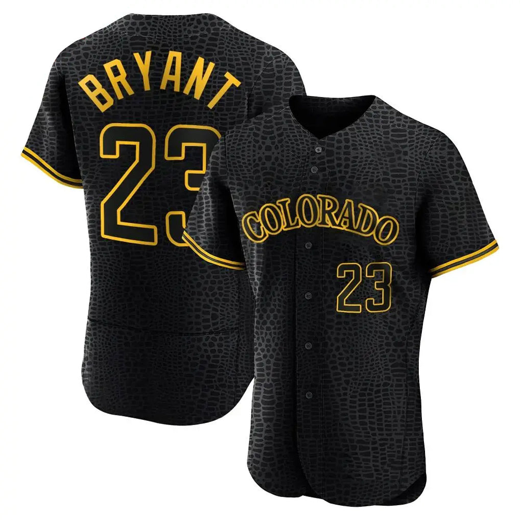 C.Rockies #23 Kris Bryant Player Black Snake Skin City Limited Elite Home Jdoa Stitched Jerseys