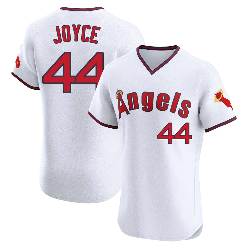 LA.Angels #44 Ben Joyce Player White T-shirt Home Limited Elite Jdoa Stitched Jerseys