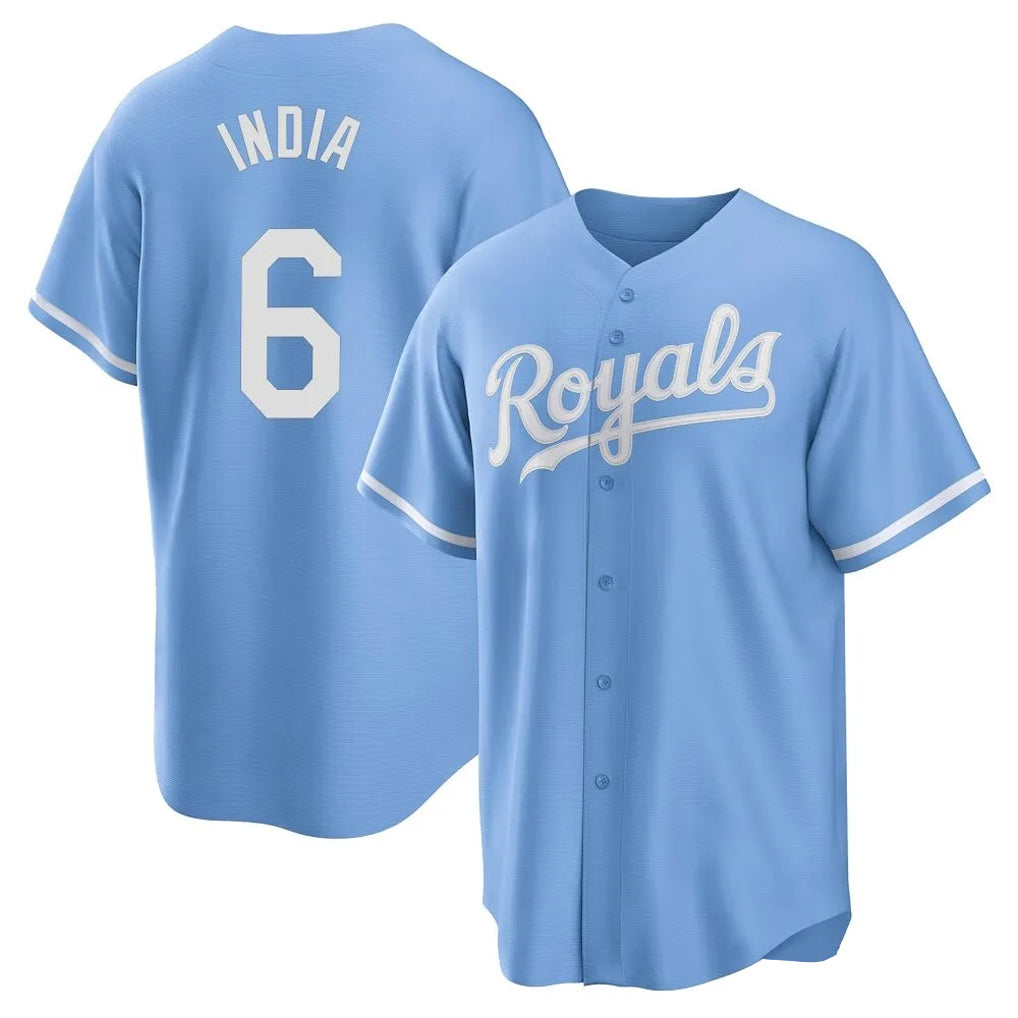 KC.Royals #6 Jonathan India Player Light Blue Home Game Jdoa Stitched Jerseys
