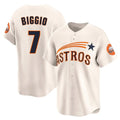 H.Astros #7 Craig Biggio Player Cream Throwback Cooperstown Collection Limited Jdoa Stitched Jerseys