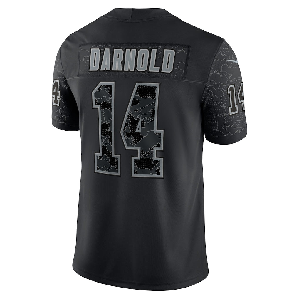 Jdoa C.Panthers #14 Sam Darnold Black RFLCTV Limited Jersey