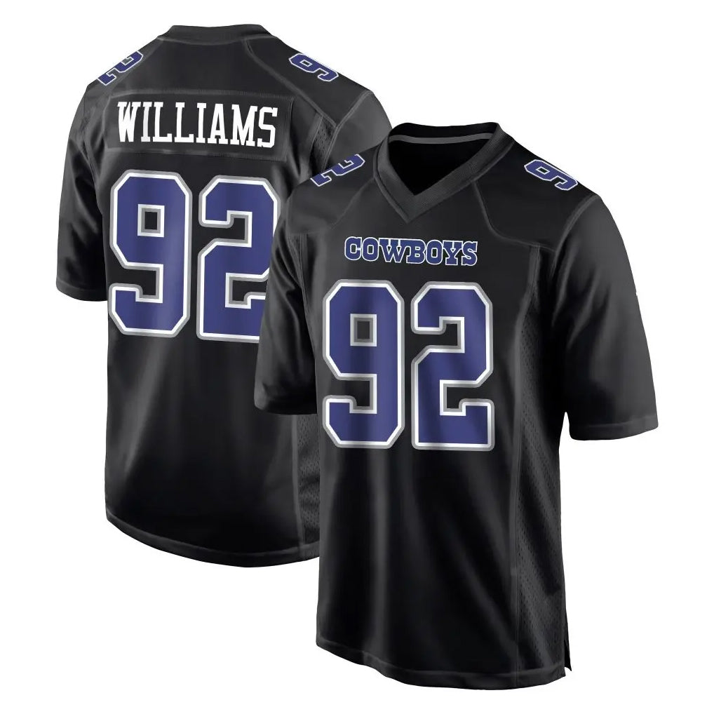 D.Cowboys #92 Quinnen Williams Player Carbon Black Fashion Home Game Jdoa Stitched Jerseys