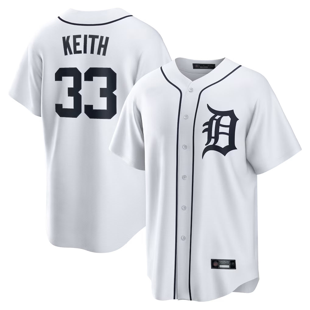 D.Tigers #33 Colt Keith Player White Home Game Jdoa Stitched Jerseys
