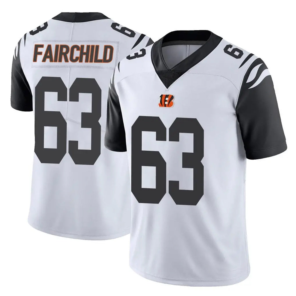 C.Bengals #63 Dylan Fairchild Player White Color Rush Vapor Untouchable Limted Home Game Jdoa Stitched Jerseys