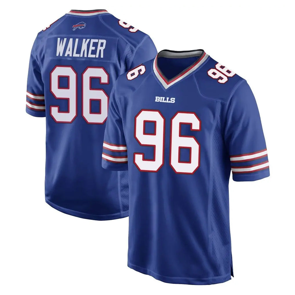 B.Bills #96 Deone Walker Player Royal Home Game Jdoa Stitched Jerseys