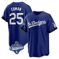 LA.Dodgers #25 Tommy Edman Player Royal World Series Meet City Connect Home Game Jdoa Stitched Jerseys