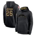 LA.Chargers #26 Donte Jackson Player Black Salute to Service Hoodies Limited Game Stitched Jerseys