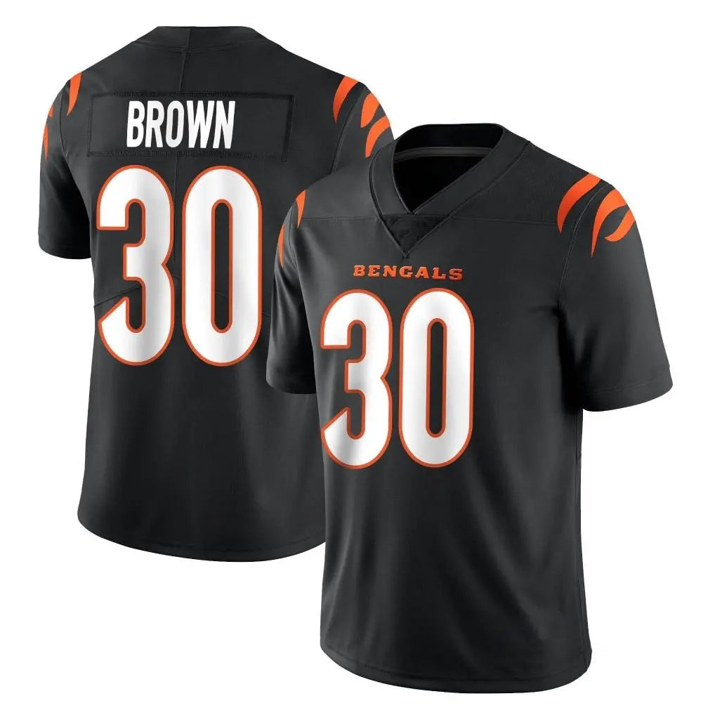 C.Bengals #30 Chase Brown Player Black Vapor Untouchable Limited Home Game Jdoa Stitched Jerseys