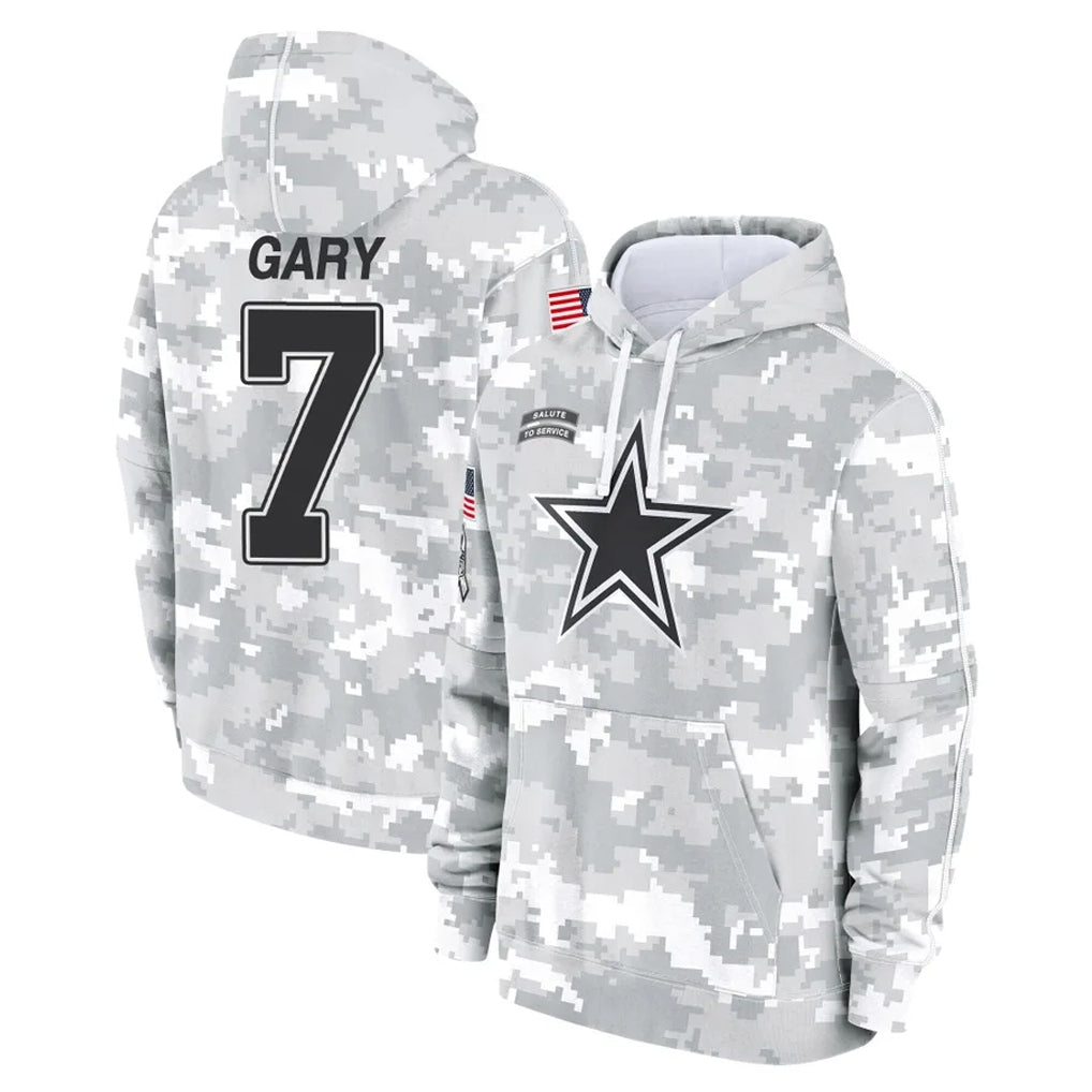 D.Cowboys #7 Rashan Gary Player Arctic Camo Salute to Service Hoodies Limited Game Jdoa Stitched Jerseys