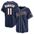 S.Diego Padres #11 Yu Darvish Player Navy Cooperstown Collection Limited Home Jdoa Stitched Jerseys