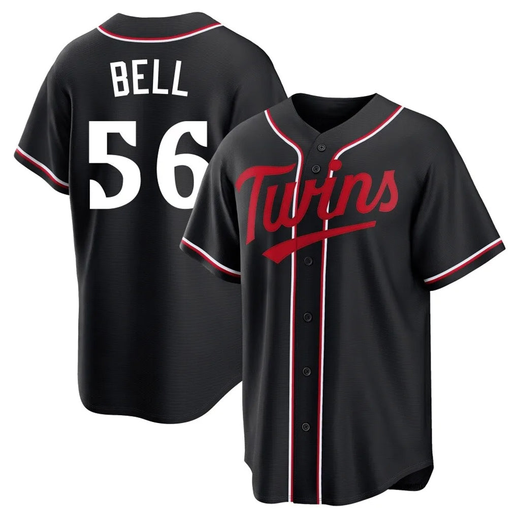 M.Twins #56 Josh Bell Player Black Fashion Out Home Limited Jdoa Stitched Jerseys