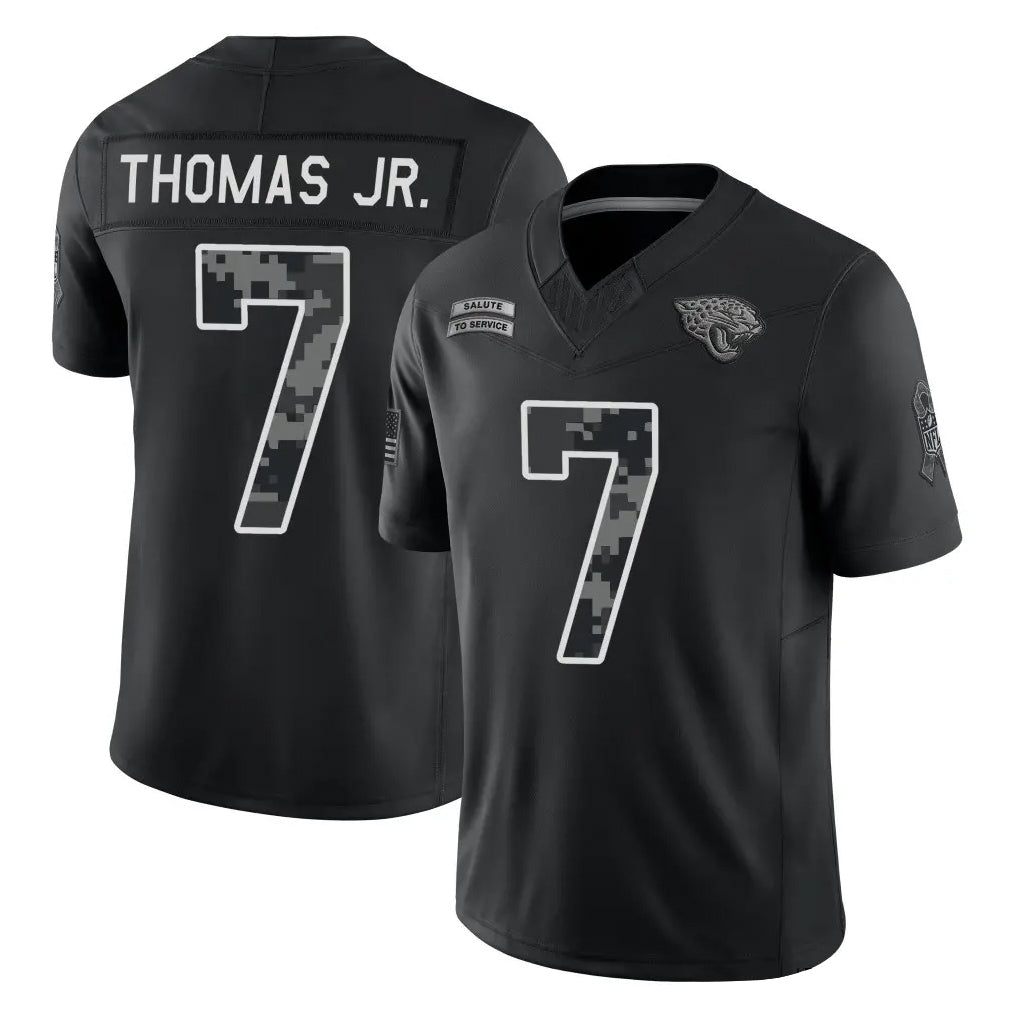 J.Jaguars #7 Brian Thomas Jr. Player Black Limited 2026 Salute to Service Home Game Jdoa Stitched Jerseys