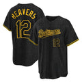 B.Orioles #12 Dylan Beavers Player Black Snake Skin City Home Game Jdoa Stitched Jerseys