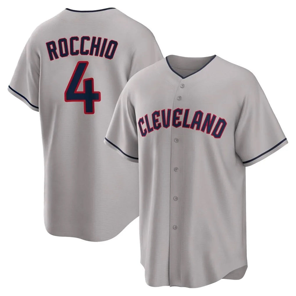 C.Guardians #4 Brayan Rocchio Player Gray Game Home Jdoa Stitched Jerseys