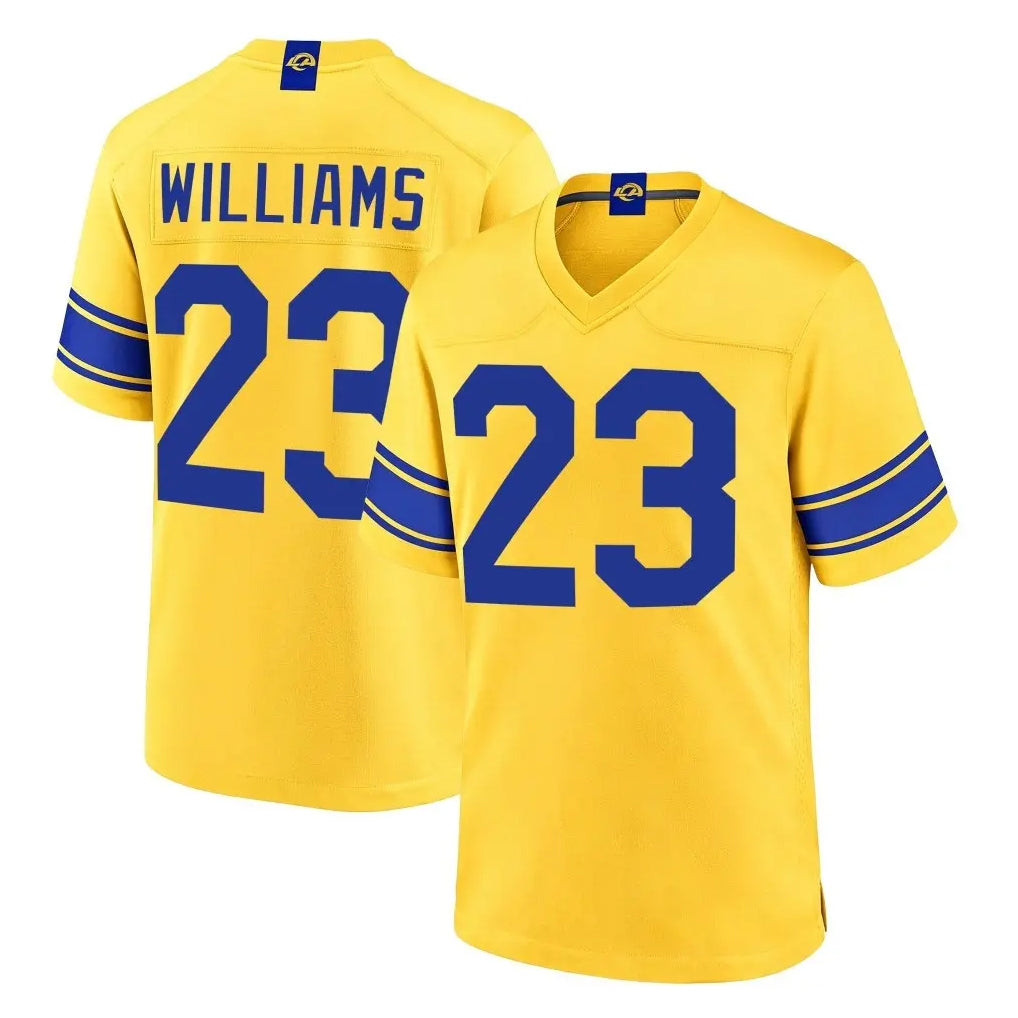 LA.Rams #23 Kyren Williams Player Gold Classic Sol Home Game Jdoa Stitched Jerseys