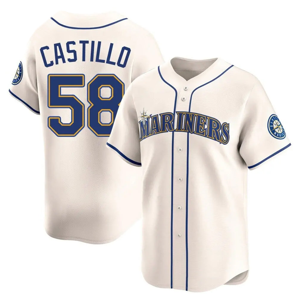 S.Mariners #58 Luis Castillo Player Cream Home Limited Jdoa Stitched Jerseys