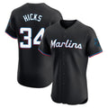 M.Marlins #34 Liam Hicks Player Black Vapor Home Limited Elite Jdoa Stitched Jerseys