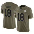 GB.Packers #18 Jonnu Smith Player Olive Salute To Service Limited Jdoa Stitched Jerseys