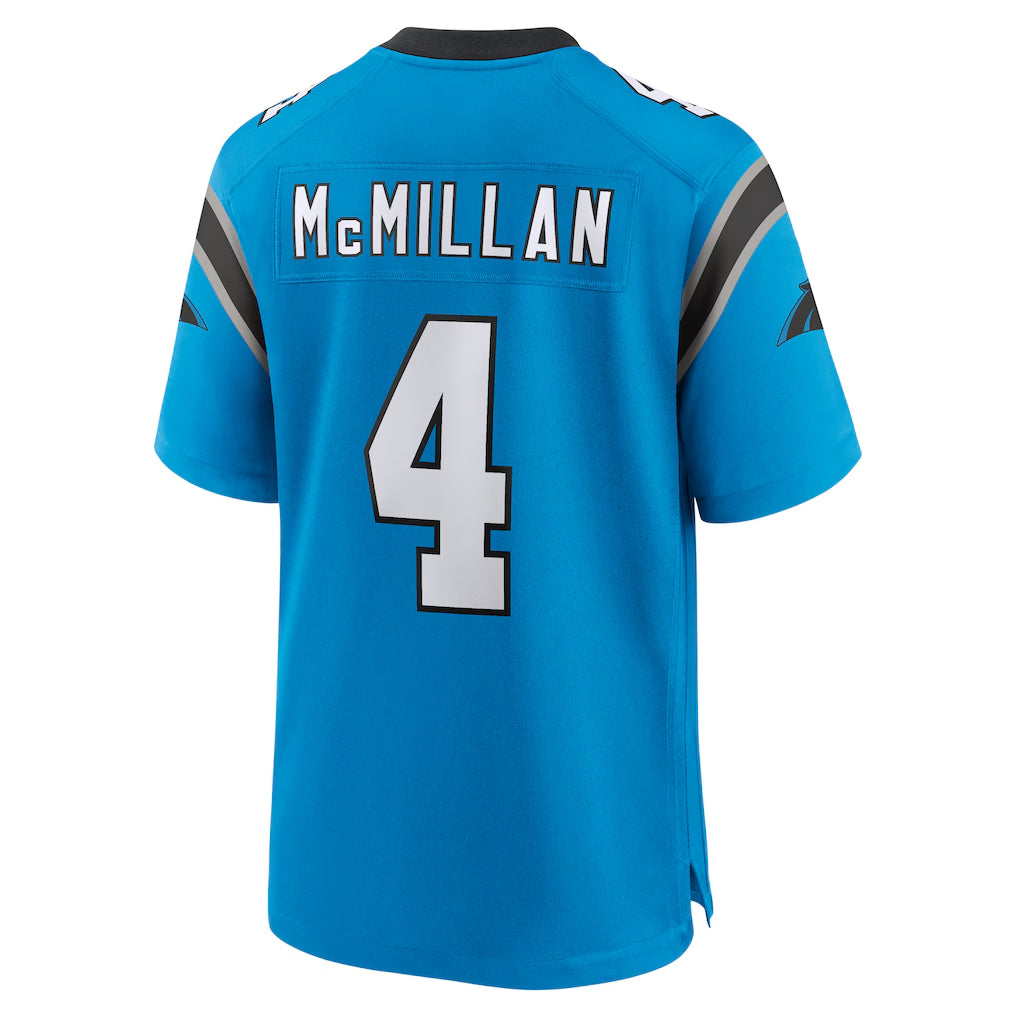 C.Panthers #4 Tetairoa McMillan Player Blue Home Game Jdoa Stitched Jerseys